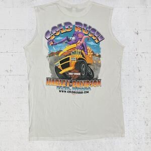 Harley-Davidson Elko Nevada Gold Rush Muscle T Size L Motorcycle Gold Mine